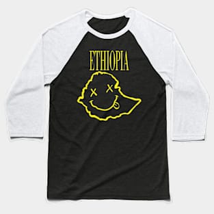 Vibrant Ethiopia x Eyes Happy Face: Unleash Your 90s Grunge Spirit! Baseball T-Shirt